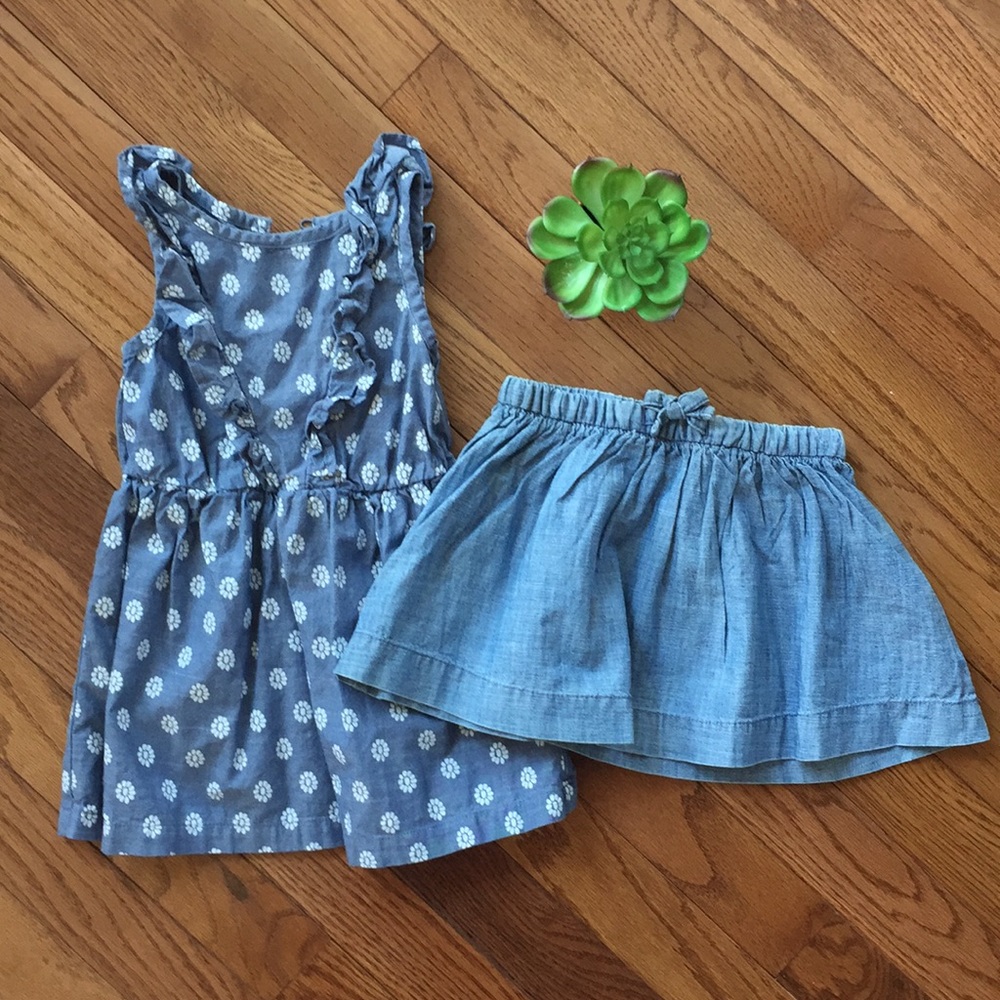 18 mo Girls Dress & GAP Skirt Bundle